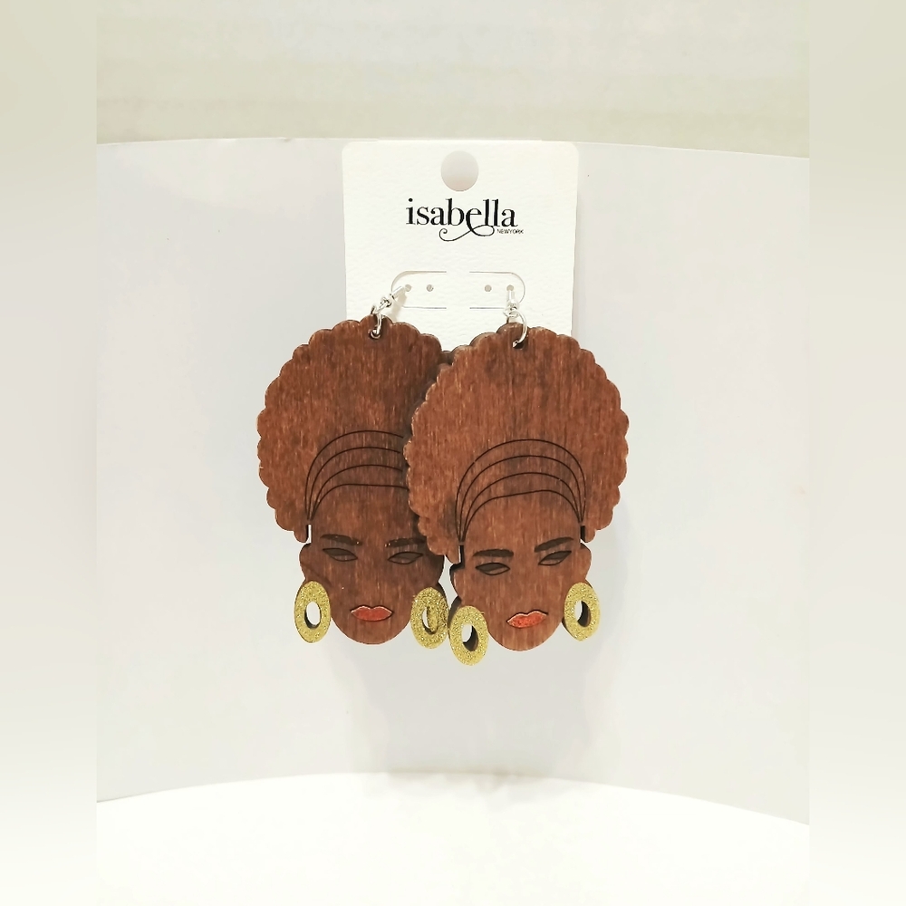 Sale 1/2 Price. Isabella  Artistic Earrings in Brown and Gold